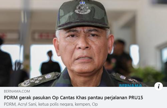Artikel Pilihan Pru 15 Pdrm Gerak Pasukan Op Cantas Khas Pantau Perjalanan Pilihan Raya