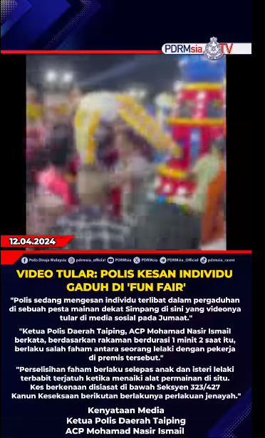 Video Tular Polis Kesan Individu Gaduh Di Fun Fair