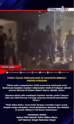 Video Tular Pergaduhan Di Hadapan Sebuah Premis Hiburan