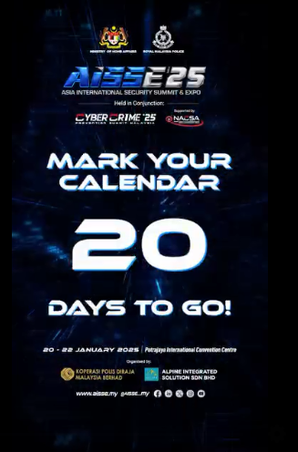 Hebahan Countdown Persidangan Dan Ekspo Keselamatan Antarabangsa Asia 2025 Aisse 25 20 Hari Lagi