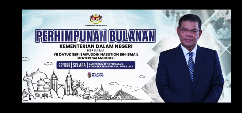 Langsung Perhimpunan Bulanan Kementerian Dalam Negeri Bersama Yb Datuk Seri Saifuddin Nasution Bin Ismail Menteri Dalam Negeri