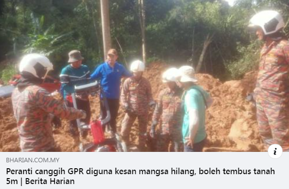 Artikel Pilihan Peranti Canggih Gpr Diguna Kesan Mangsa Hilang Boleh Tembus Tanah 5 Meter