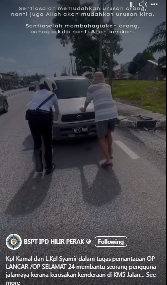 Video Pilihan Anggota Bspt Ipd Hilir Perak Bantu Tolak Kenderaan Rosak