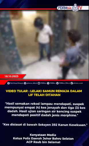 Video Tular Lelaki Samun Remaja Dalam Lif Telah Ditahan