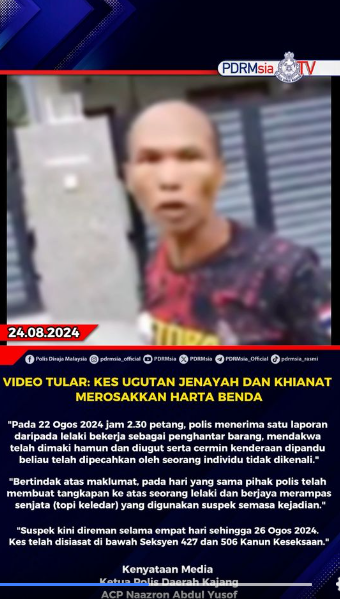Video Tular Kes Ugutan Jenayah Dan Khianat Merosakkan Harta Benda
