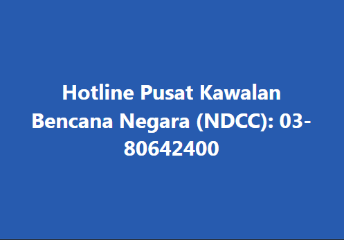 Hotline Pusat Kawalan Bencana Negara Ndcc 03 80642400