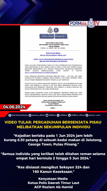 Video Tular Pergaduhan Bersenjata Pisau Melibatkan Sekumpulan Individu