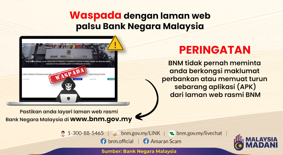 Besmartstayalert Letsfightscammertogether Video Pilihan Scam Alert Waspada Dengan Laman Web Palsu Bnm