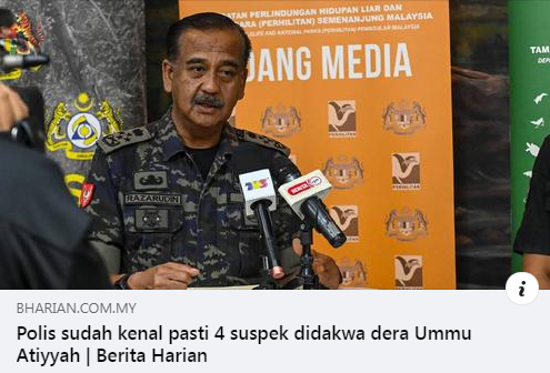 Update Artikel Pilihan Polis Sudah Kenal Pasti Empat Suspek Didakwa Dera Ummu Atiyyah Kpn