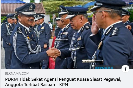 Artikel Pilihan Pdrm Tidak Sekat Agensi Penguat Kuasa Siasat Pegawai Anggota Terlibat Rasuah Kpn