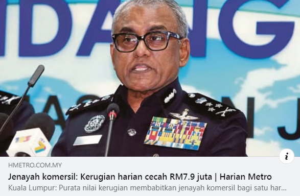 Besmartstayalert Letsfightscammertogether Artikel Pilihan Jenayah Komersil Kerugian Harian Cecah Rm7 9 Juta
