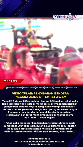Video Tular Pengibaran Bendera Negara Asing Di Tempat Awam
