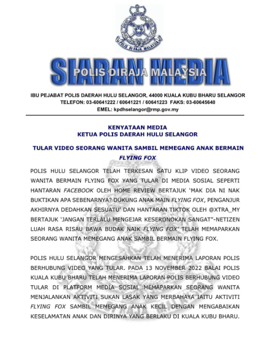 Isu Tular Kenyataan Media Ketua Polis Daerah Hulu Selangor