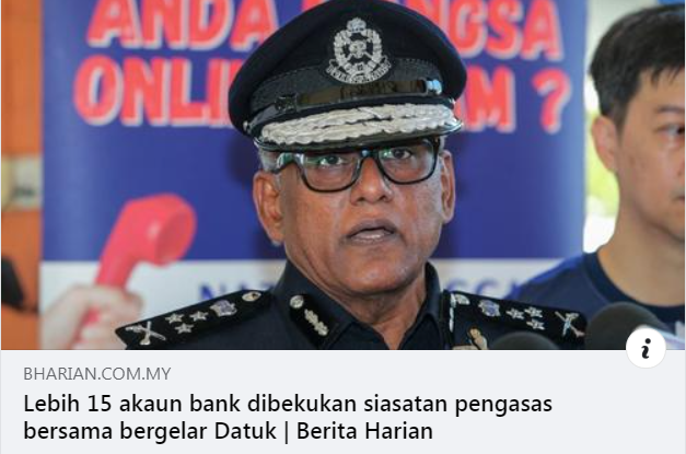 Update Artikel Pilihan Lebih 15 Akaun Bank Dibekukan Siasatan Pengasas Bersama Bergelar Datuk