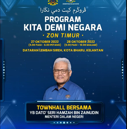 Hebahan Countdown Program Kita Demi Negara Zon Timur 5 Hari Lagi