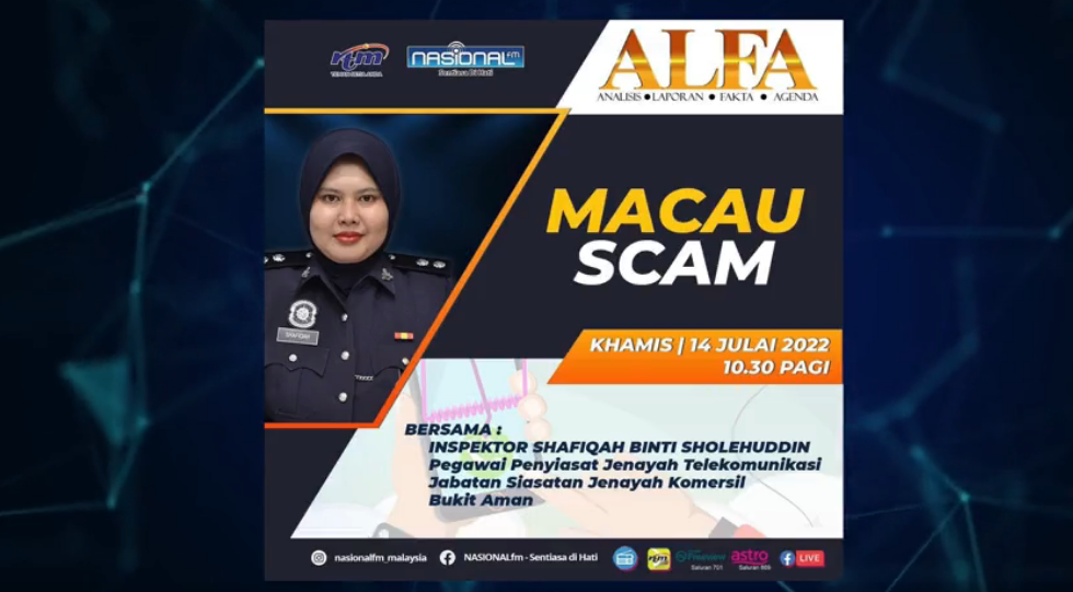 Besmartstayalert Letsfightscammertogether Live Segmen Alfa102 Di Nasional Fm Macau Scam