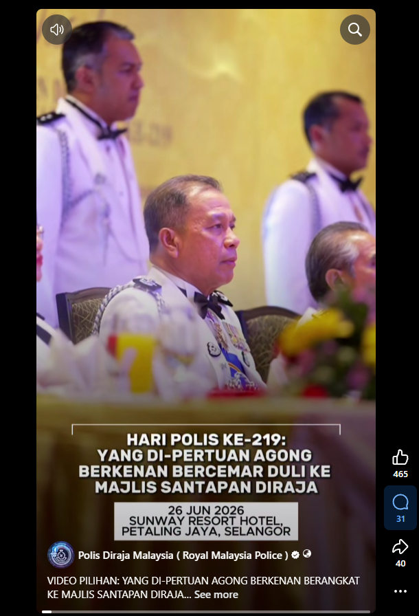 Video Pilihan Yang Di Pertuan Agong Berkenan Berangkat Ke Majlis Santapan Diraja