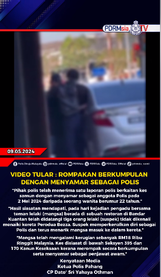 Video Tular Rompakan Berkumpulan Dengan Menyamar Sebagai Polis