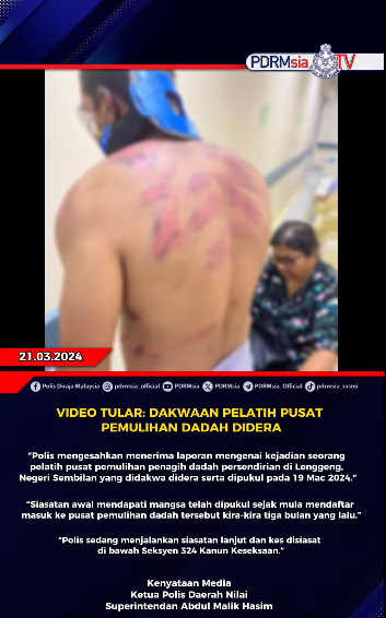 Video Tular Dakwaan Pelatih Pusat Pemulihan Dadah Didera