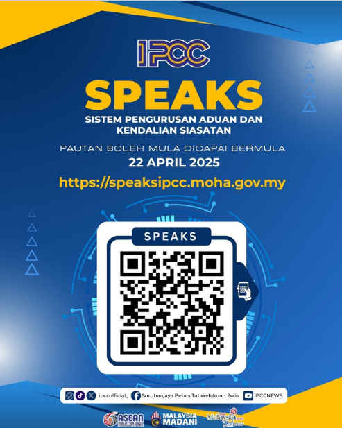 Hebahan Speaks Platform Aduan Salah Laku Polis Kini Dalam Talian