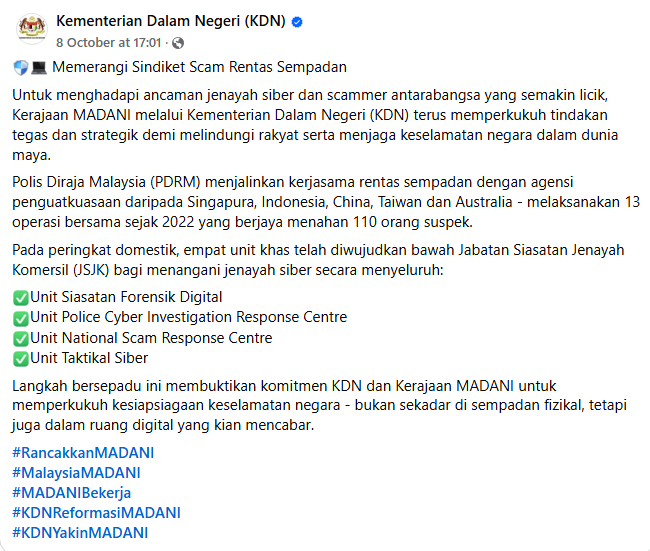 Posting Pilihan Memerangi Sindiket Scam Rentas Sempadan