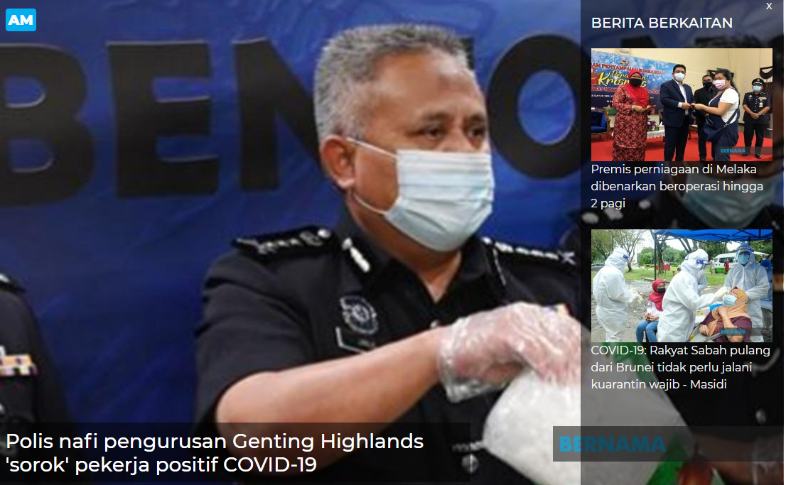 Pkpp Covid 19 Artikel Pilihan Polis Nafi Pengurusan Genting Highlands Sorok Pekerja Positif Covid 19