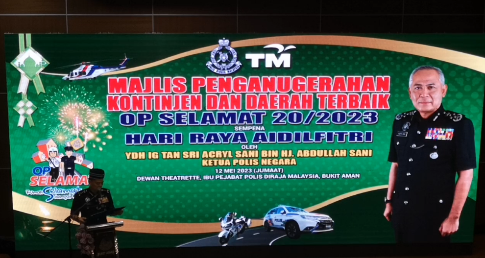 Live Majlis Penganugerahan Kontinjen Dan Daerah Terbaik Op Selamat 20 2023 Sempena Hari Raya Aidilfitri