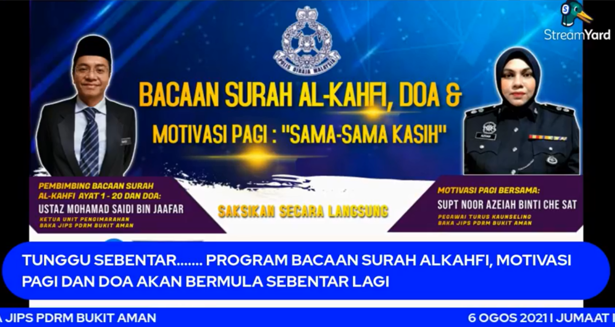 Live Program Bacaan Surah Al Kahfi Motivasi Pagi Dan Doa Selamat
