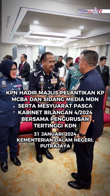 Video Pilihan Kpn Hadir Majlis Pelantikan Kp Mcba Dan Sidang Media Mdn Serta Mesyuarat Pasca Kabinet Bilangan 4 2024 Bersama Pengurusan Tertinggi Kdn