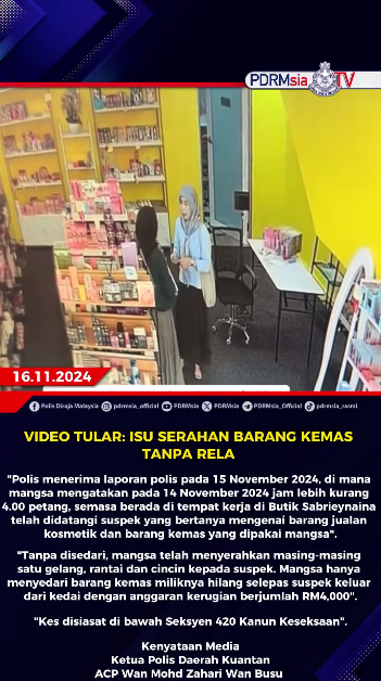 Video Tular Isu Serahan Barang Kemas Tanpa Rela