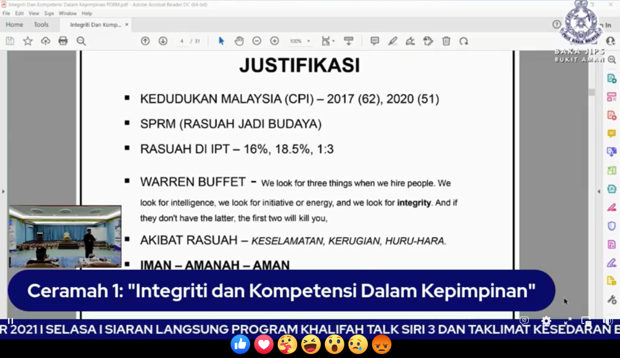 Live Program Khalifah Talk Dan Taklimat Kesedaran Berzakat Serta Majlis Perasmian Penutupan