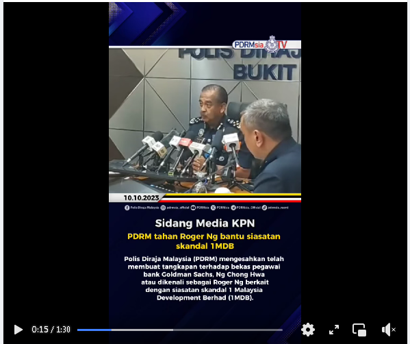 Video Pilihan Pdrm Tahan Roger Ng Bantu Siasatan Skandal 1mdb