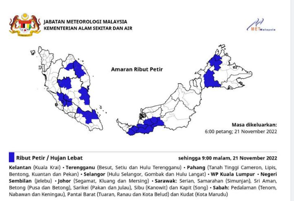 JomBeringat AMARAN: RIBUT PETIR DAN HUJAN LEBAT DI SEMENANJUNG MALAYSIA, SABAH DAN SARAWAK