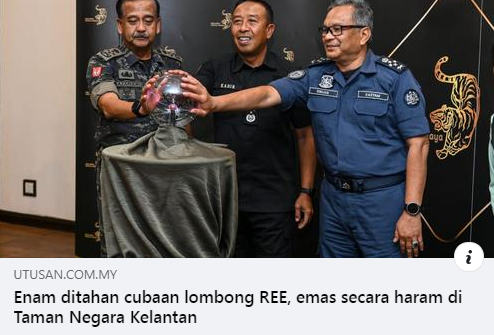 Artikel Pilihan Obk Enam Ditahan Cubaan Lombong Ree Emas Secara Haram Di Taman Negara Kelantan