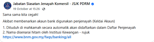 Posting Pilihan Scam Alert Jangan Jadi Keldai Akaun