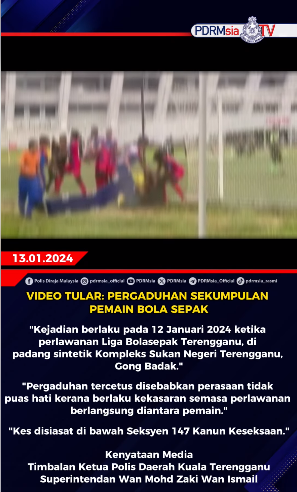 Video Tular Pergaduhan Sekumpulan Pemain Bola Sepak