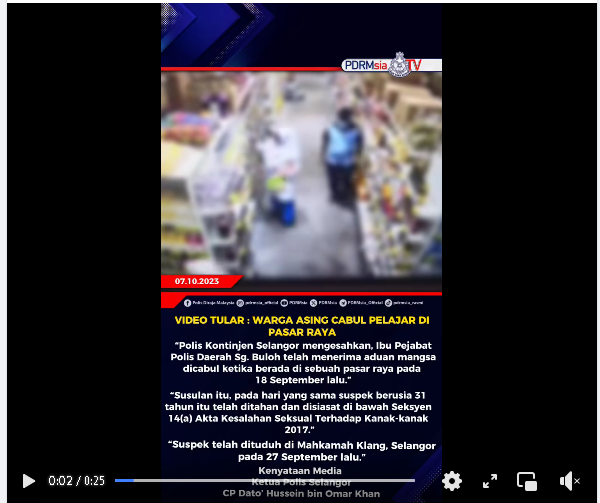 Video Tular Warga Asing Cabul Pelajar Di Pasar Raya