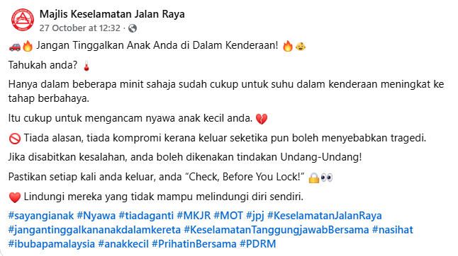 Posting Pilihan Jangan Tinggalkan Anak Anda Di Dalam Kenderaan