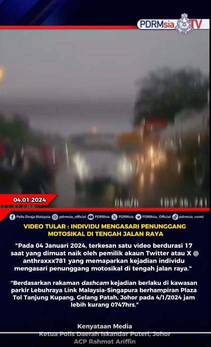 Video Tular Individu Mengasari Penunggang Motosikal Di Tengah Jalan Raya