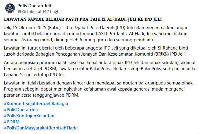 Pic Of The Day Seronoknya Jadi Polis Kecil Di Ipd Jeli