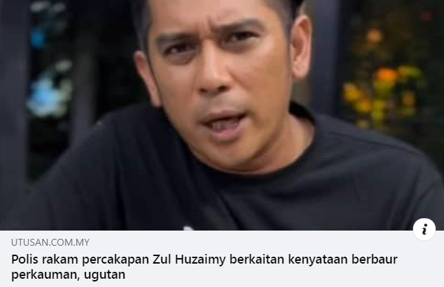 Update Artikel Pilihan Pru 15 Polis Rakam Percakapan Zul Huzaimy Berkaitan Kenyataan Berbaur Perkauman Ugutan