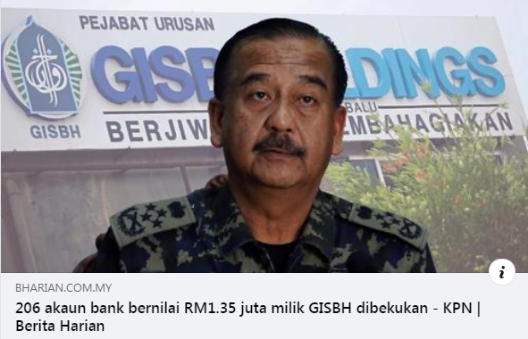 Artikel Pilihan 206 Akaun Bank Bernilai Rm1 35 Juta Milik Gisbh Dibekukan Kpn