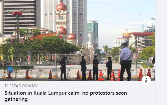 Artikel Pilihan Situation In Kuala Lumpur Calm No Protestors Seen Gathering