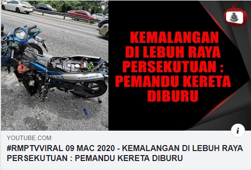 Video Tular Kes Kemalangan Di Lebuh Raya Persekutuan Suspek Kini Diburu