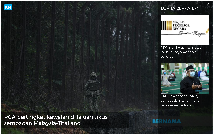 Pkpb Covid 19 Op Benteng Artikel Pilihan Pga Pertingkat Kawalan Di Laluan Tikus Sempadan Malaysia Thailand