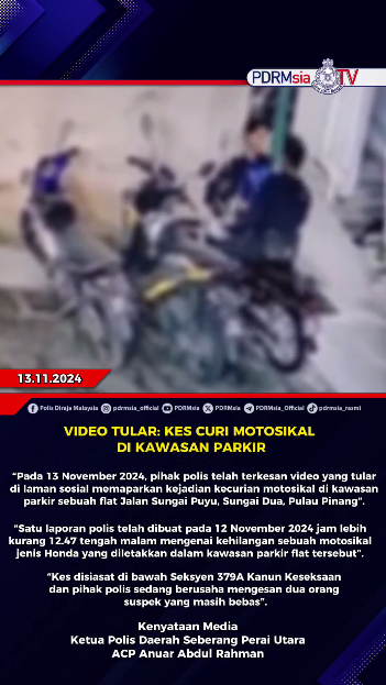 Video Tular Kes Curi Motosikal Di Kawasan Parkir