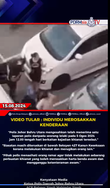 Video Tular Individu Merosakkan Kenderaan