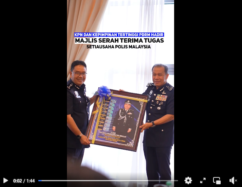 Video Pilihan Kpn Dan Kepimpinan Tertinggi Pdrm Hadir Majlis Serah Terima Tugas Supm