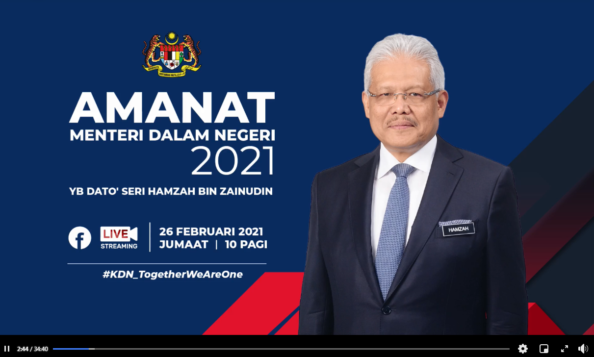 Live Amanat Menteri Dalam Negeri 2021 Pada 26 Februari 2021 Jumaat
