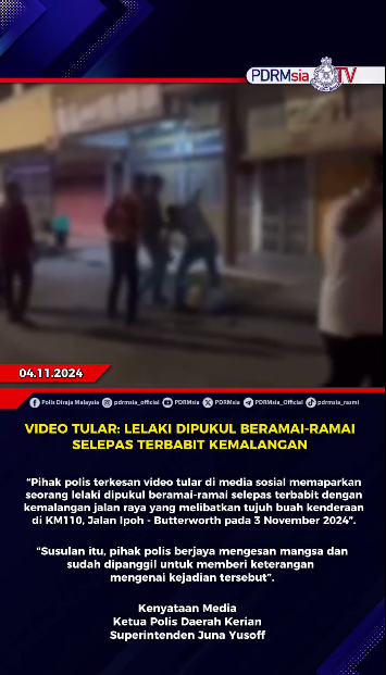 Video Tular Lelaki Dipukul Beramai Ramai Selepas Terbabit Kemalangan